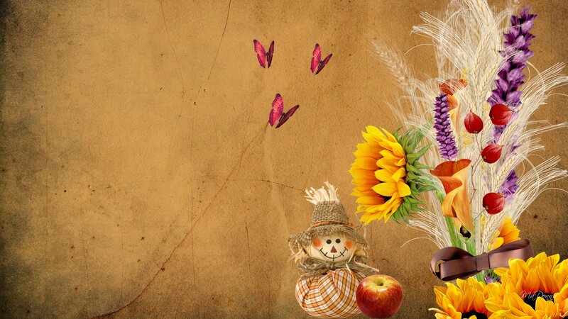 Scarecrow with Sunflowers — Yellow