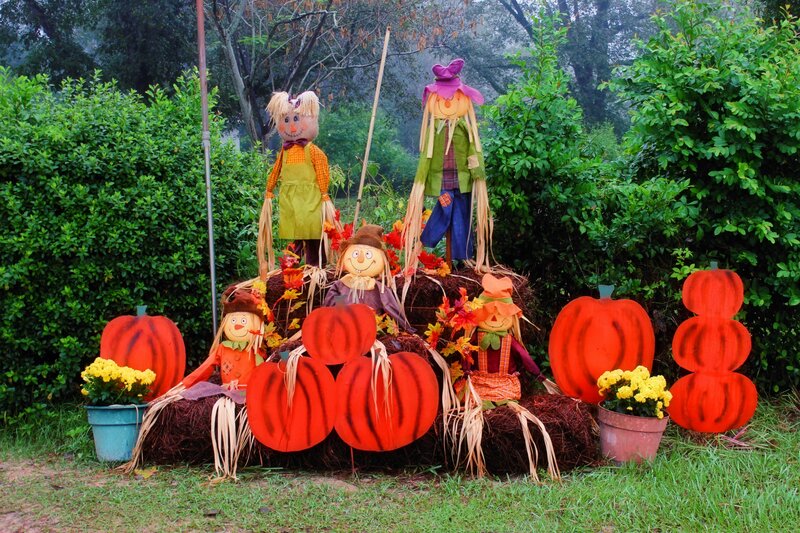 Scarecrows and Pumpkins — Green