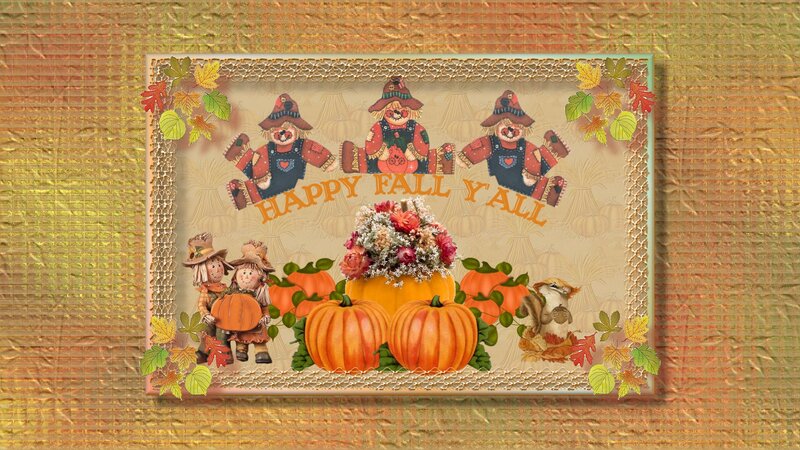 Scarecrows and Pumpkins — Orange, Festive