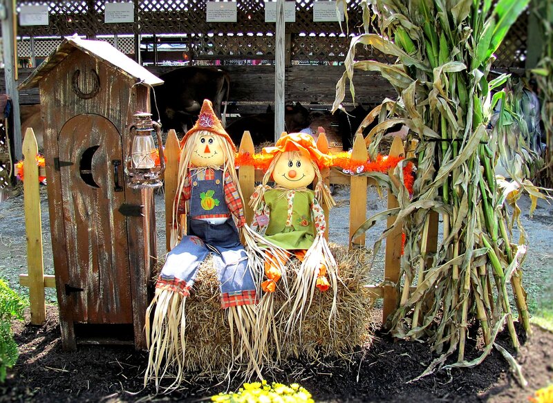 Scarecrows in Hay Bale — Brown