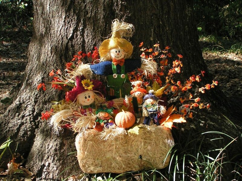 Scarecrows in Hay Bale