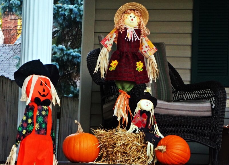 Scarecrows on Porch