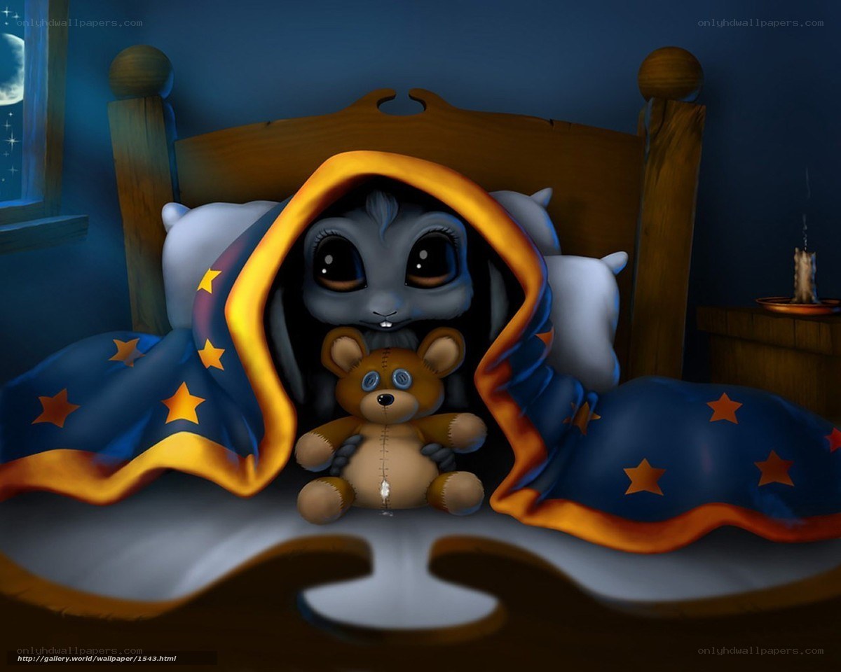 scared animal in bed