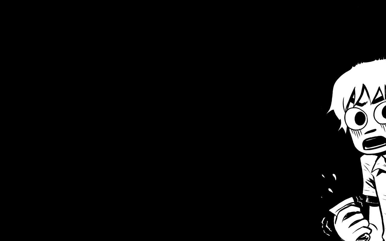 scared anime character in darkness