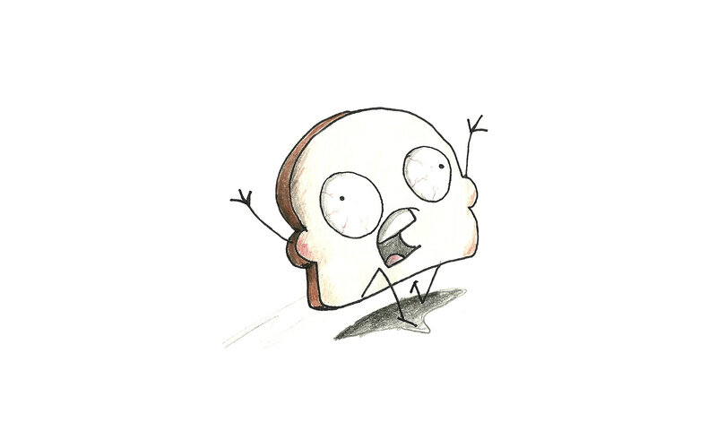 scared bread character