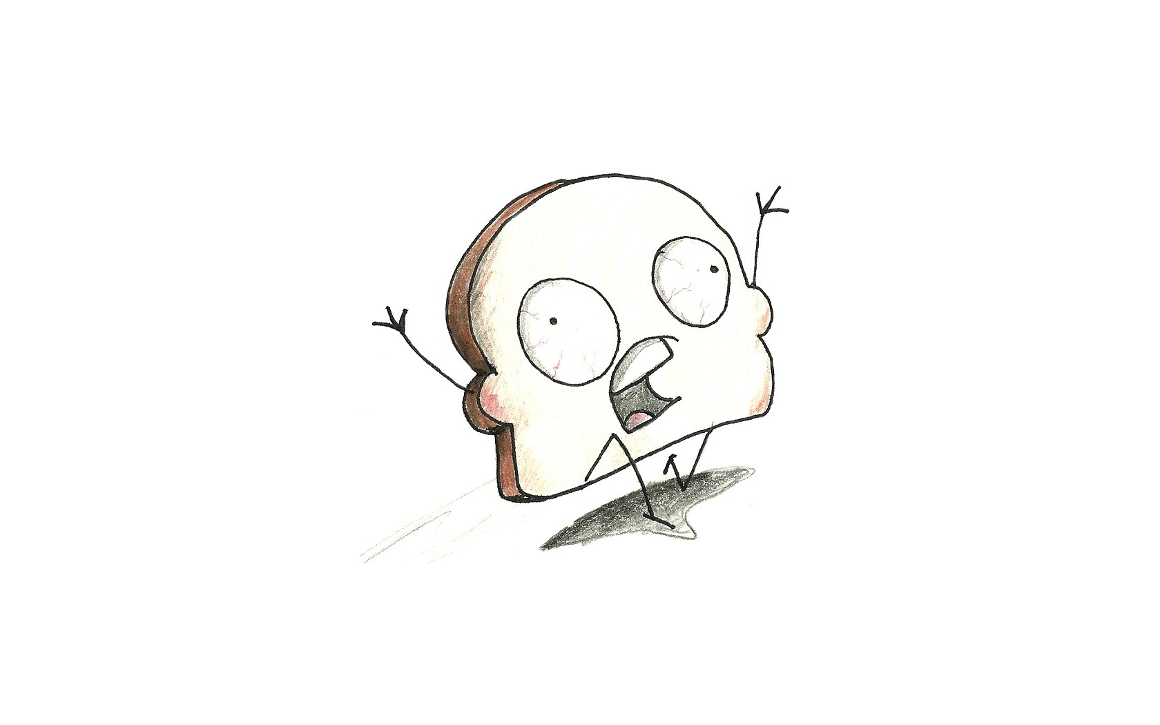scared bread character