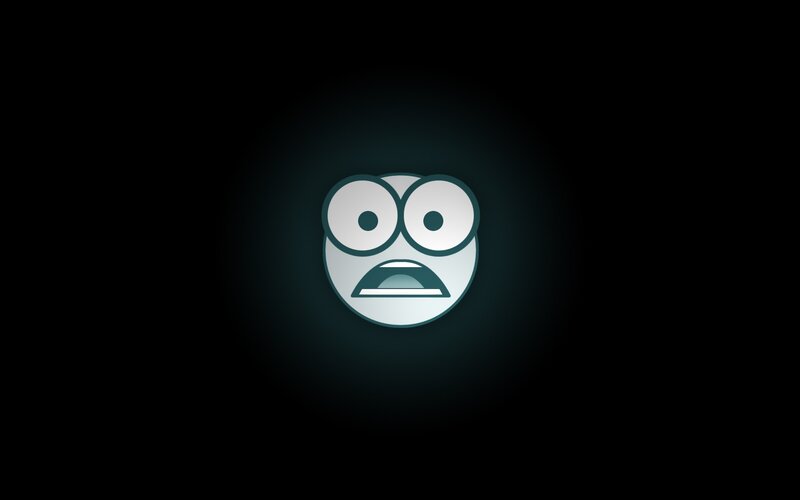 scared emoji on dark background