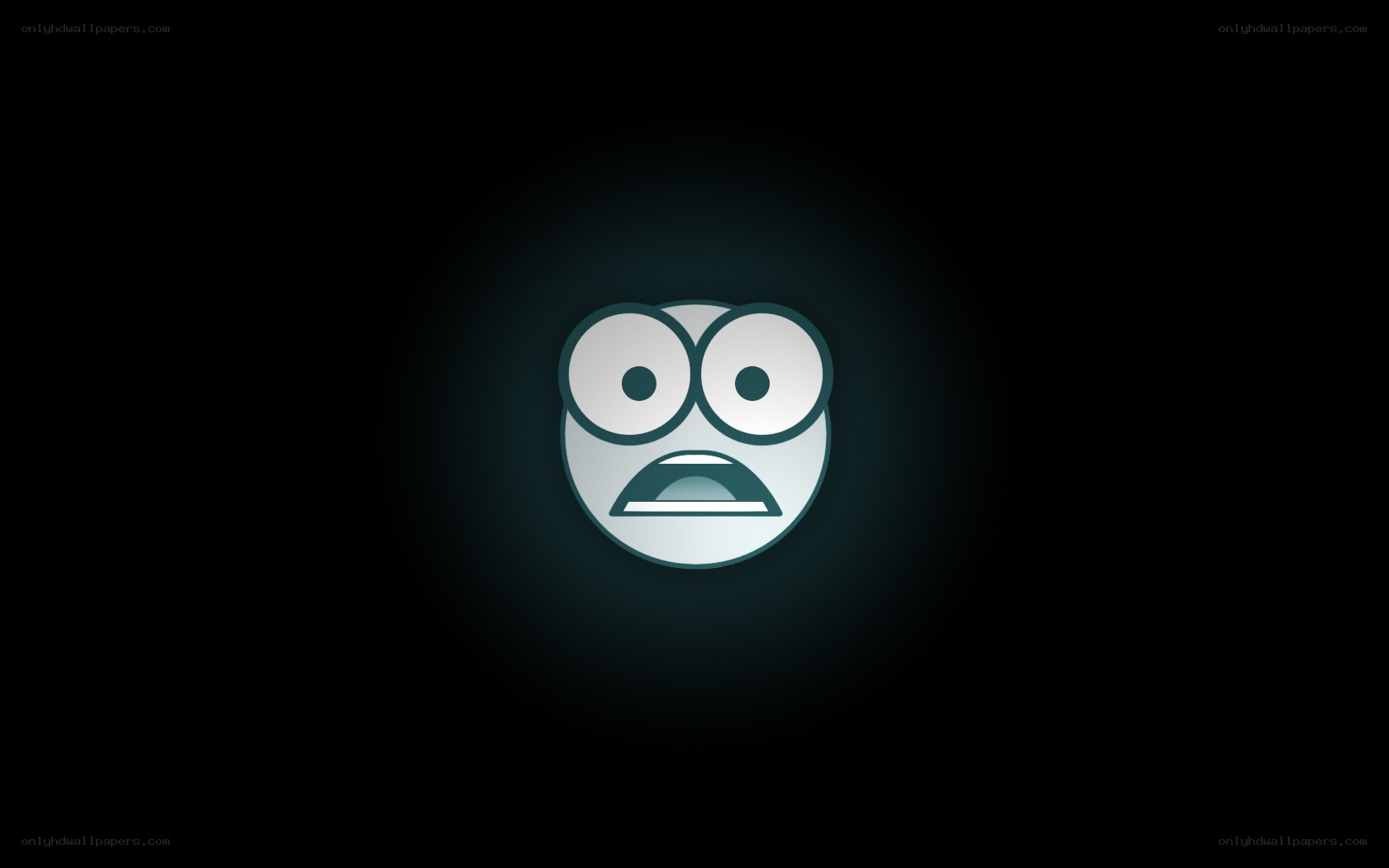 scared emoji on dark background