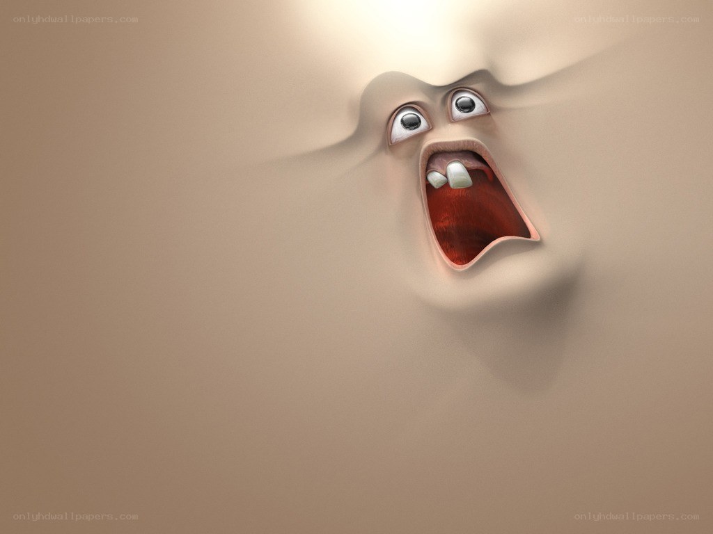 scared face in sand