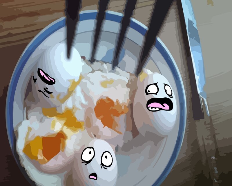 scared food in a bowl
