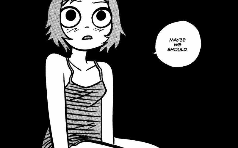 scared girl comic panel