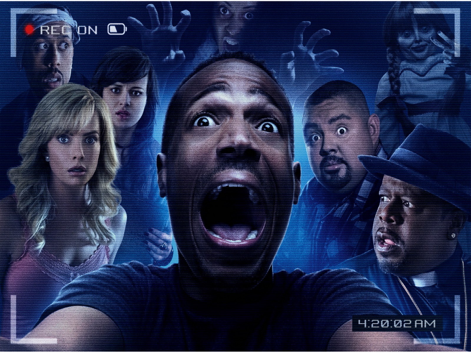 scared people in horror scene