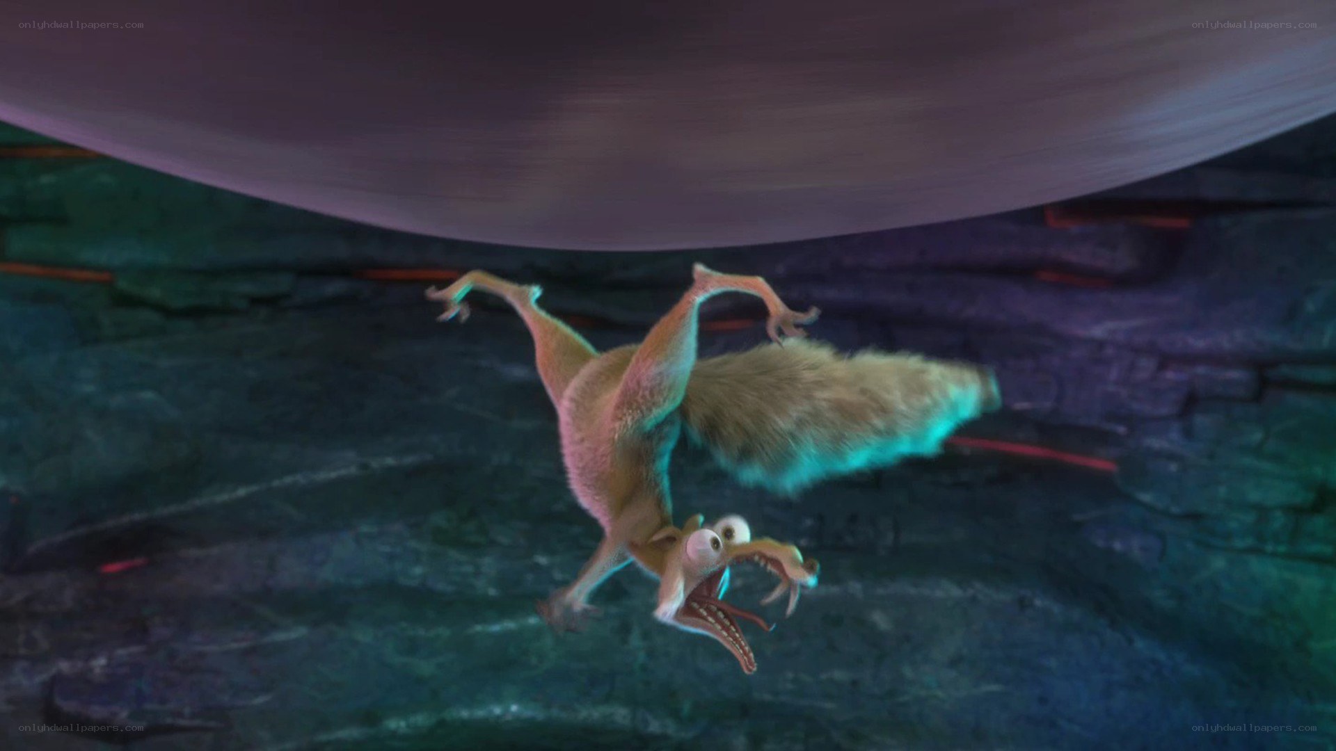 Scared squirrel falling