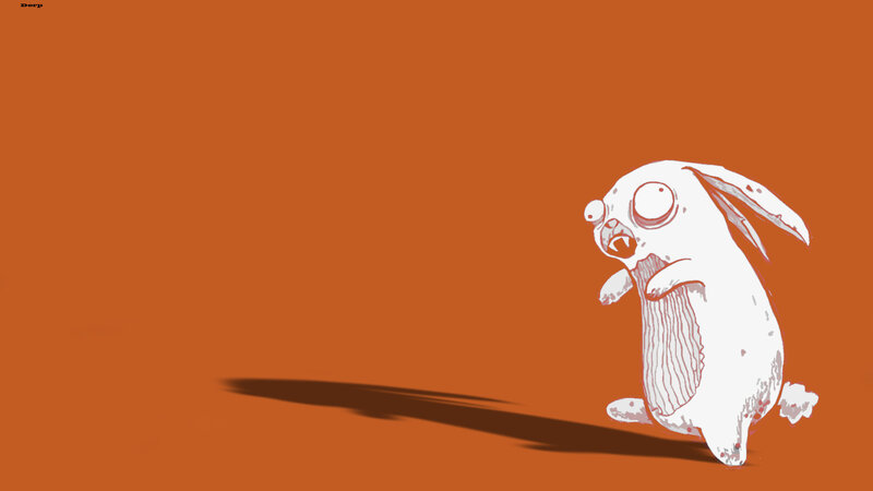 scared white rabbit character