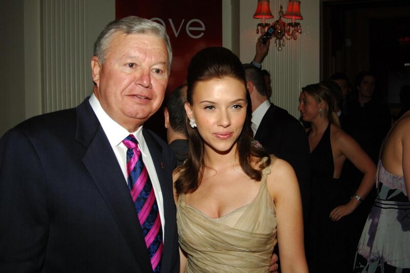 Scarlett Johansson and a man at an event