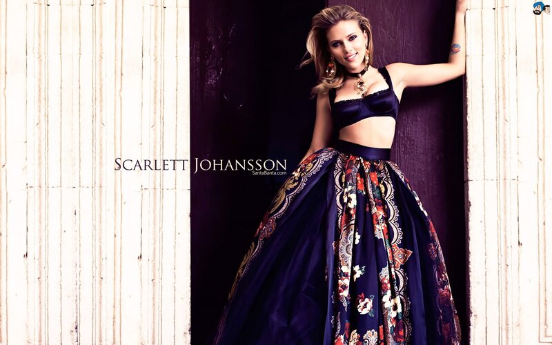 Scarlett Johansson in floral gown