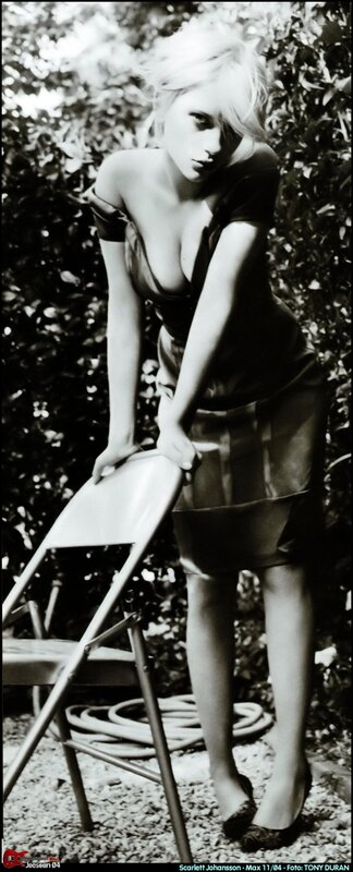 Scarlett Johansson posing outdoors