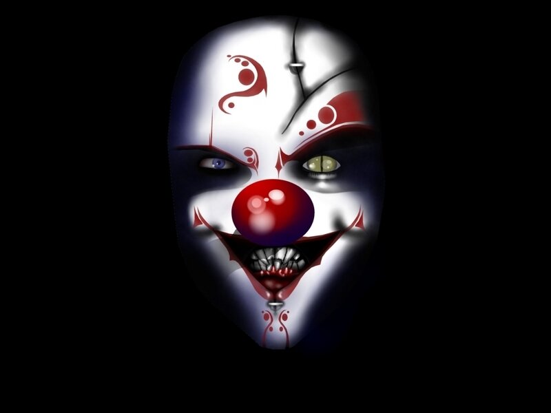 scary clown face