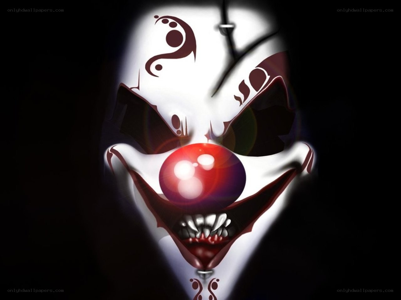 scary clown face