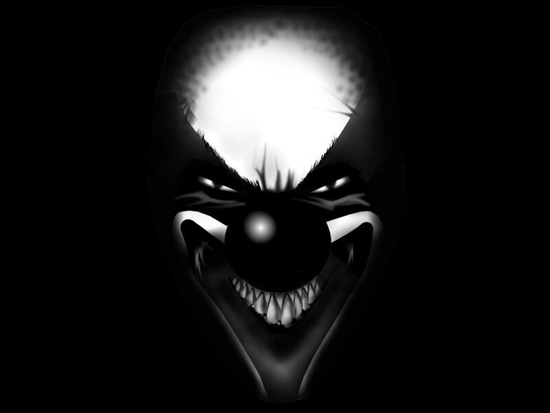 Scary Clown Face — Black, Dark