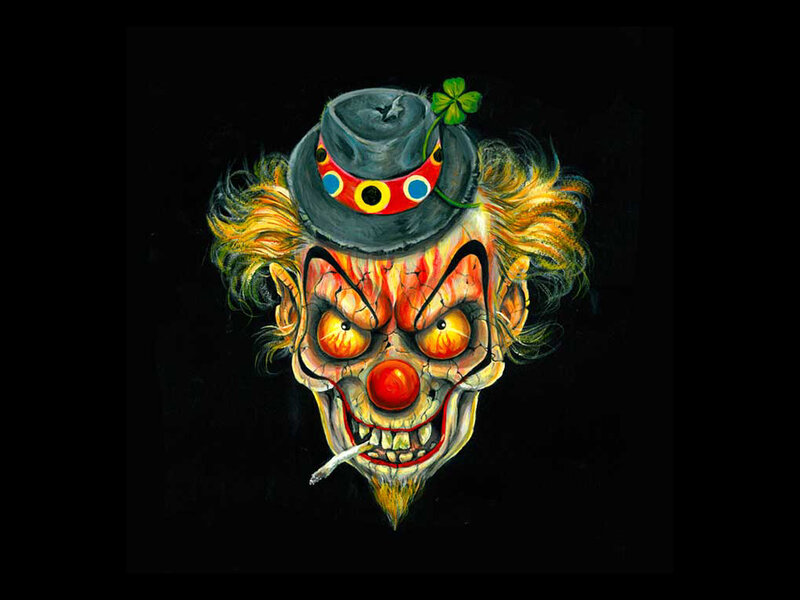 Scary Clown Face — Black