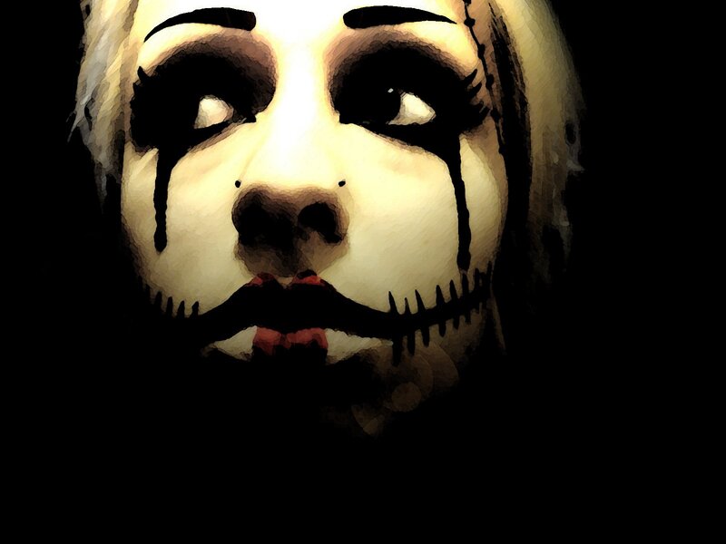 scary clown face close-up