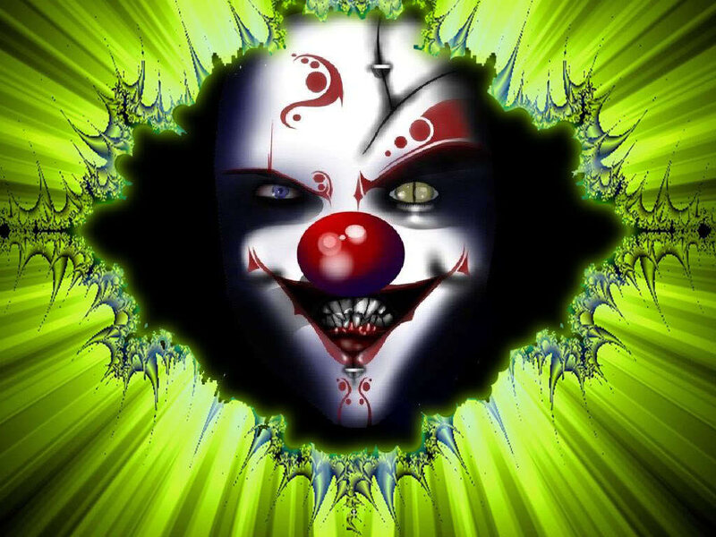 Scary Clown Face — Green