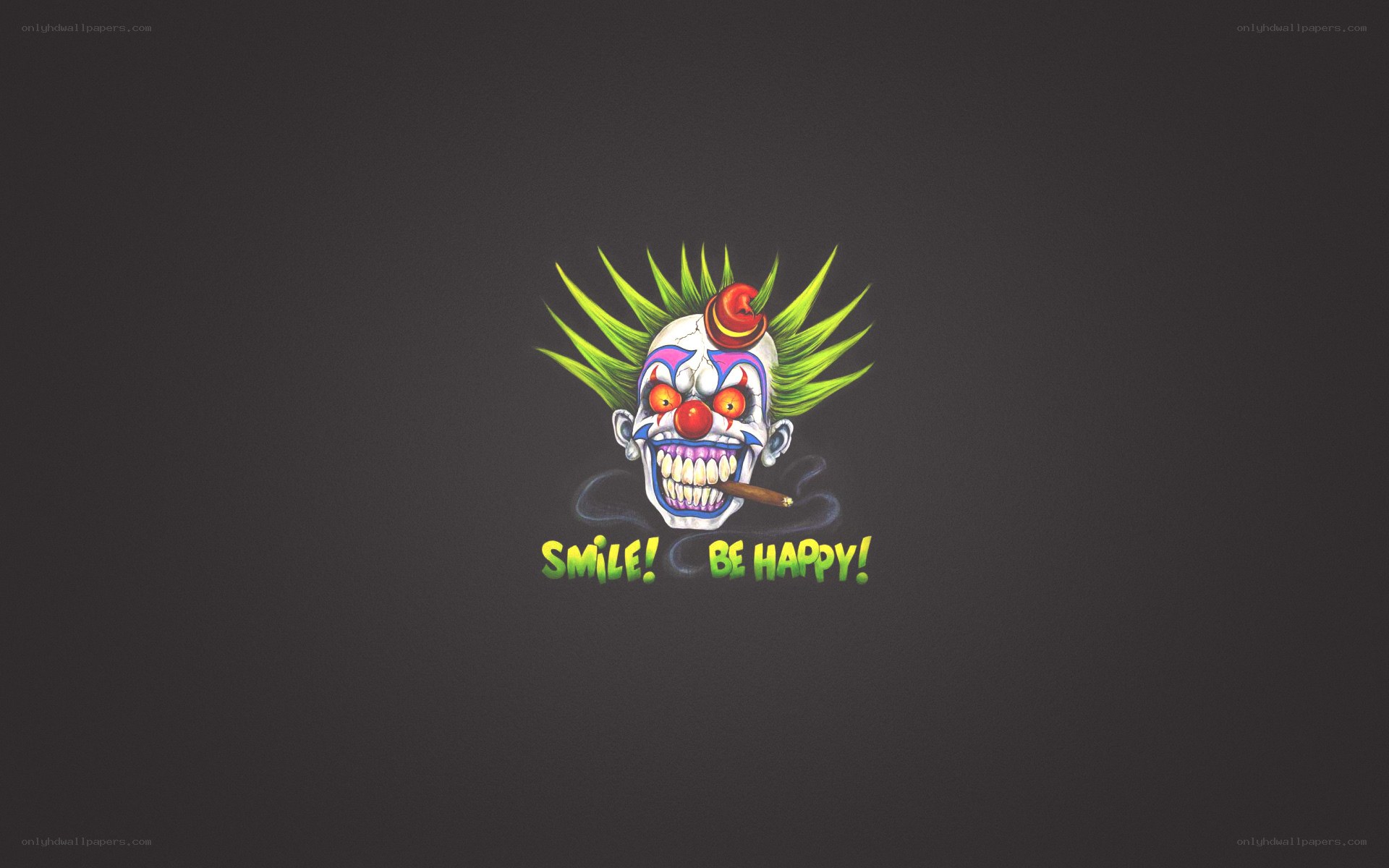 scary clown with cigar