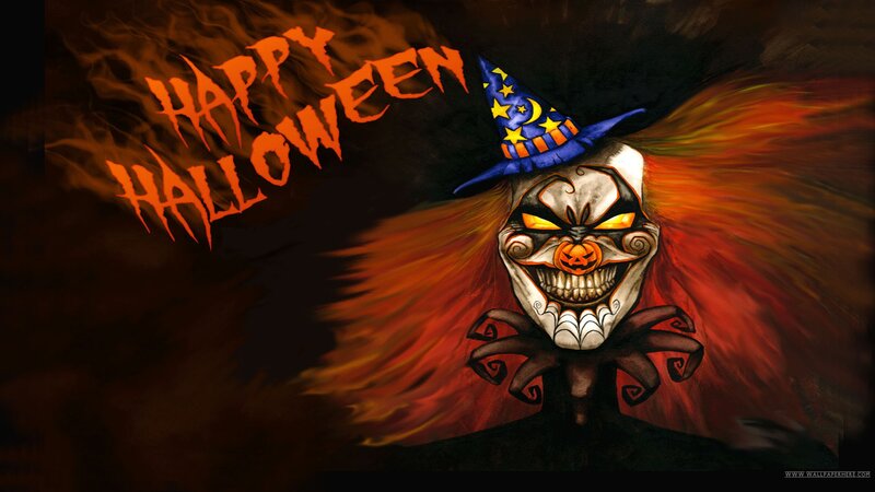 Scary Clown with Pumpkin Face