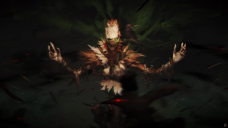 Scary Creature with Glowing Eyes