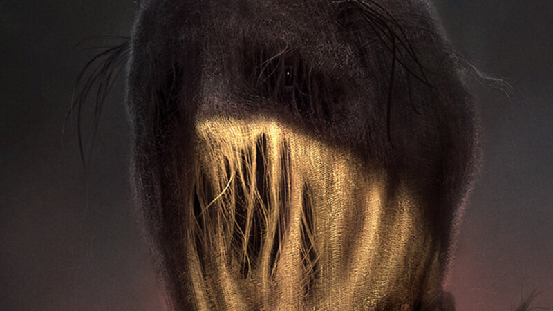 Scary Creature with Long Hair — Black