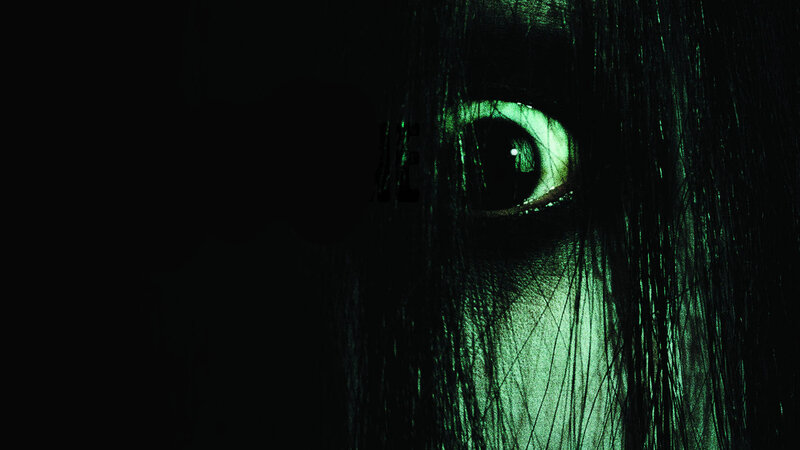 scary eye in dark hair