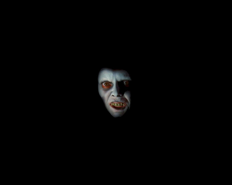 scary face in darkness