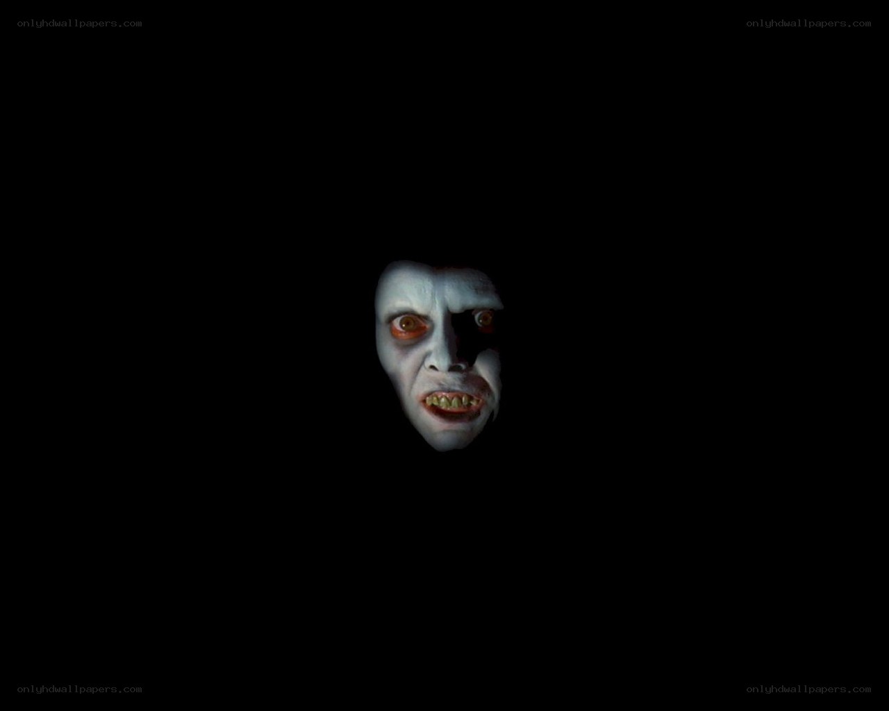 scary face in darkness