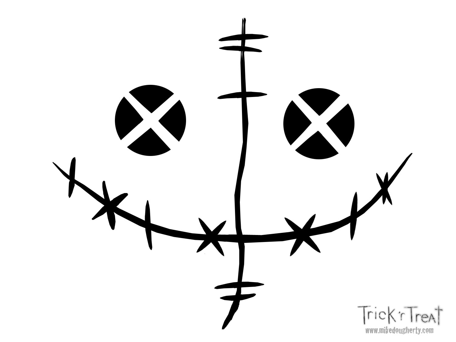 scary face stencil design