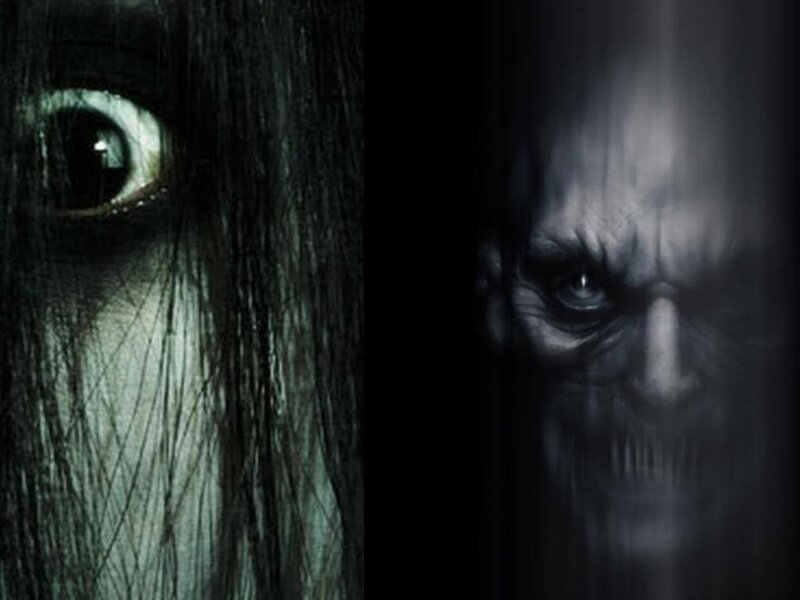 Scary Face with Long Hair