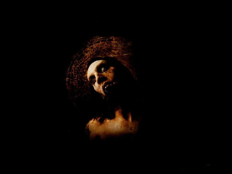 scary figure in dark room