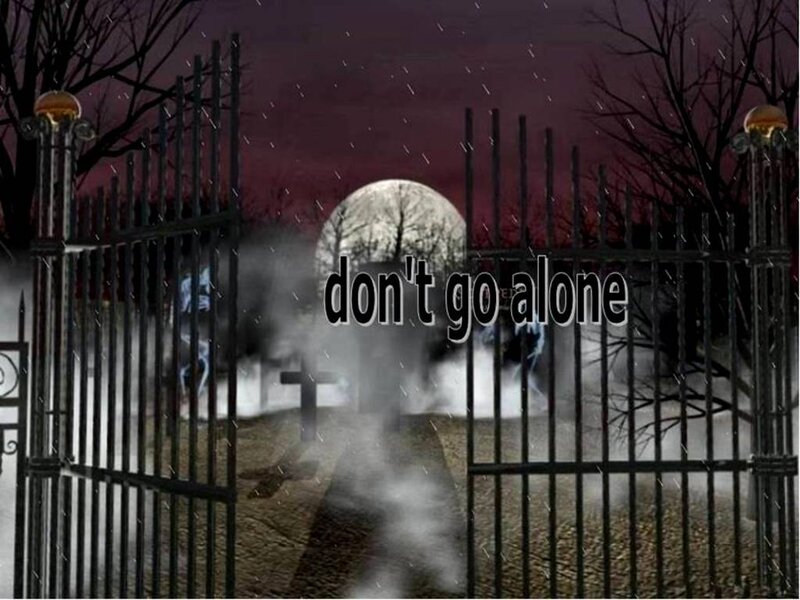 scary graveyard scene