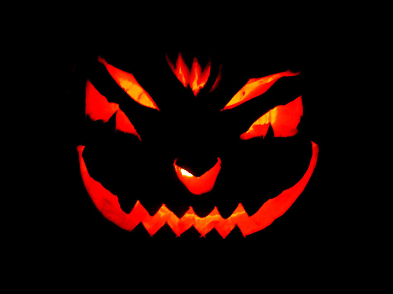 scary jack-o-lantern face