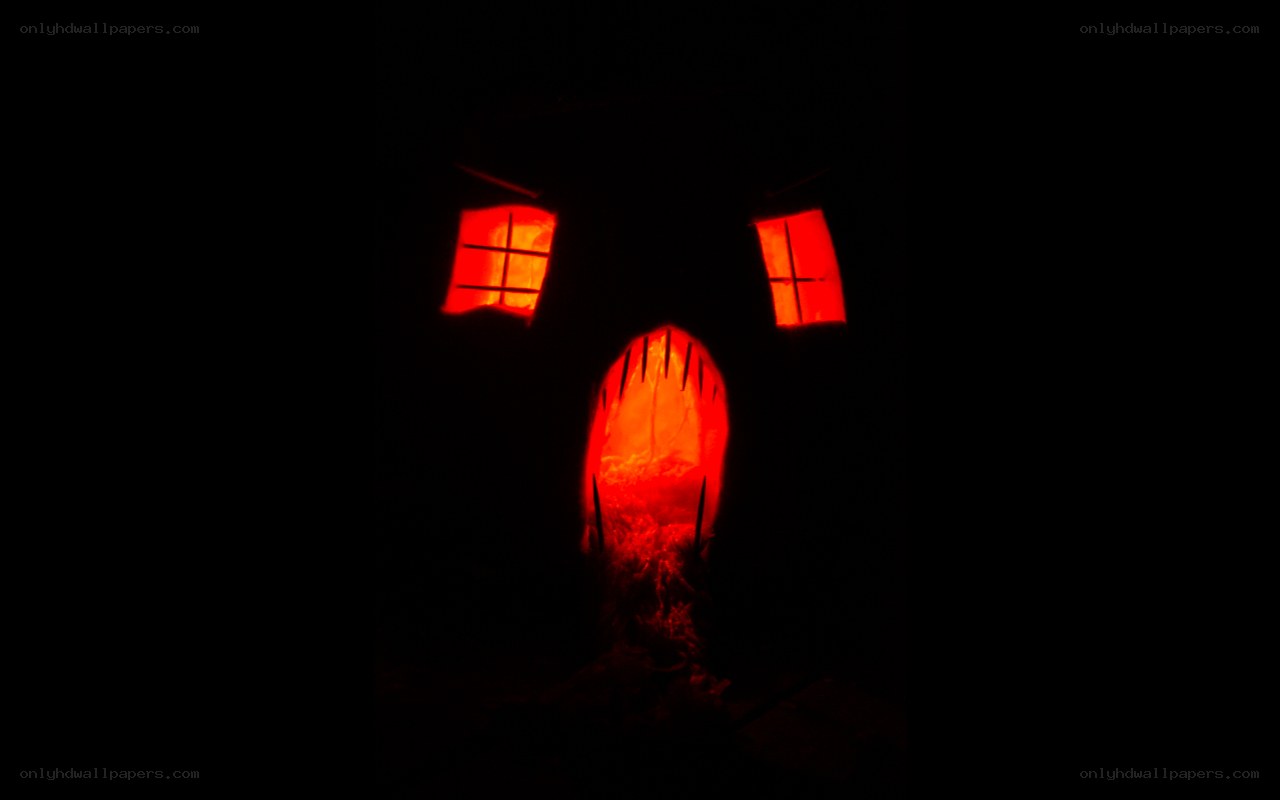 scary pumpkin in dark