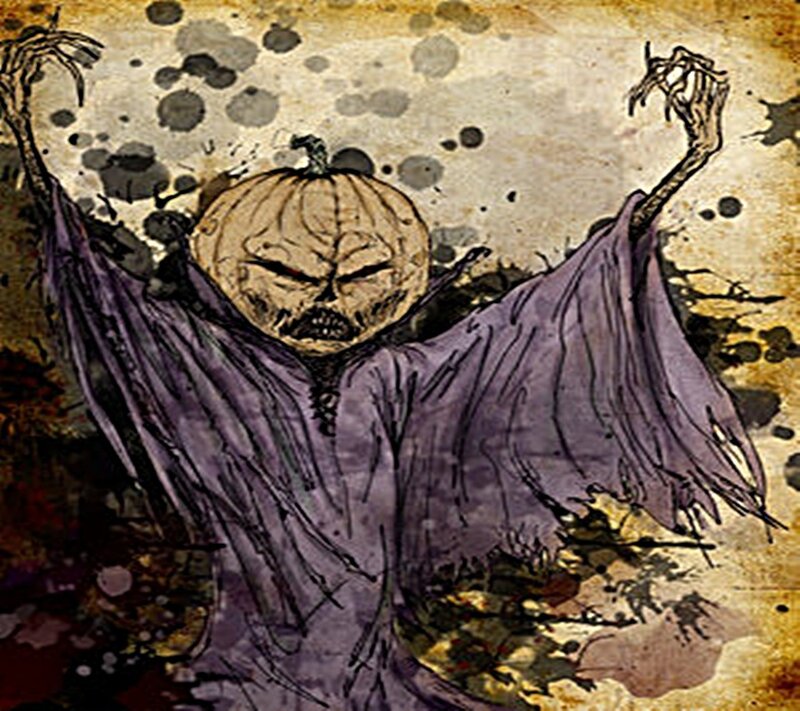 scary pumpkin monster