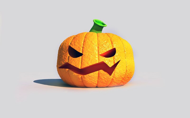 scary pumpkin with angry face