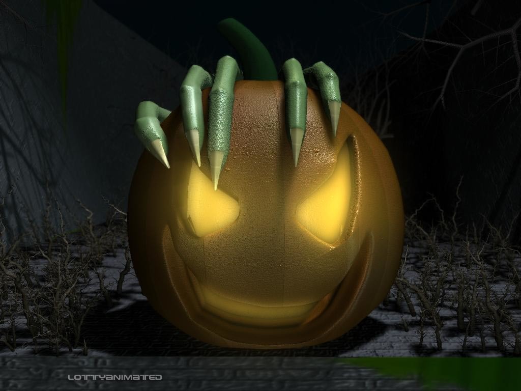 scary pumpkin with claws