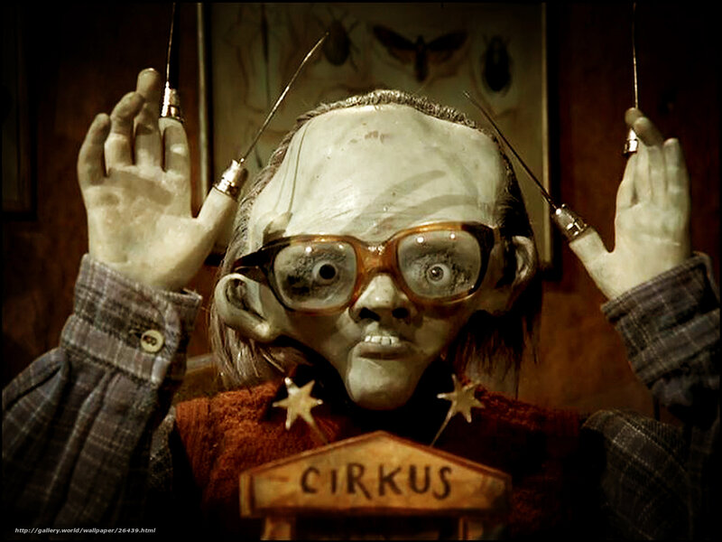scary puppet with knives