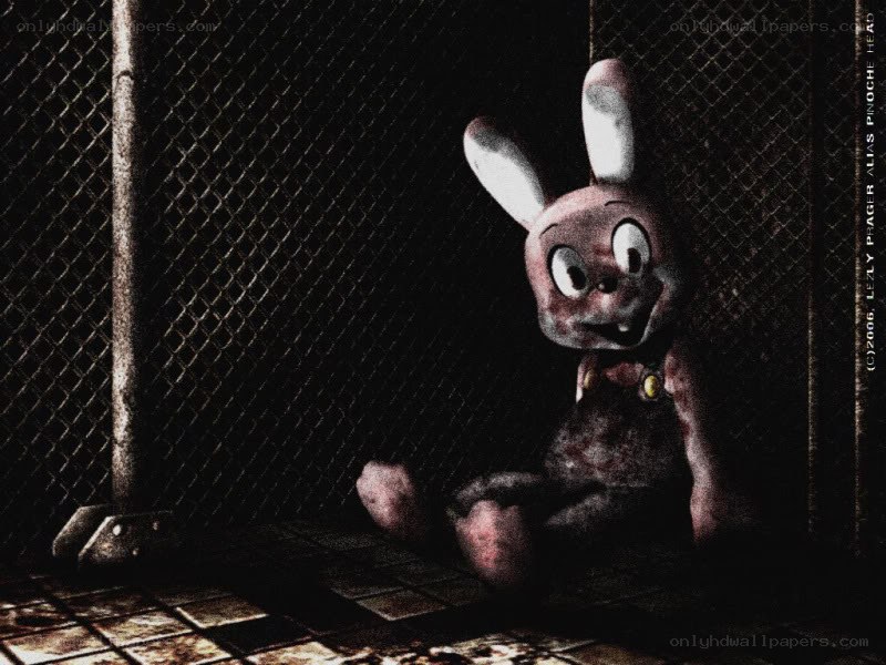 scary rabbit in a cage