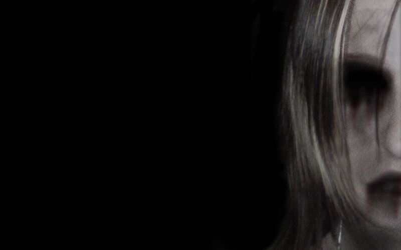 scary woman with dark eyes