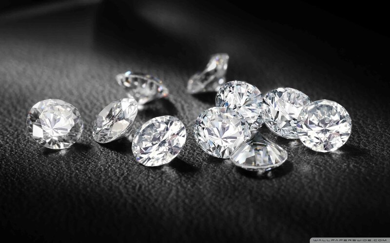 Scattered Diamonds on Black — Dramatic