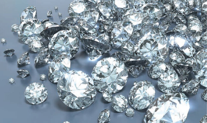 Scattered Diamonds on Surface — Silver