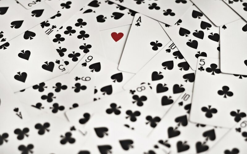 Scattered Playing Cards — White