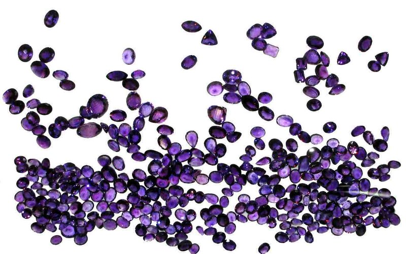scattered purple gemstones